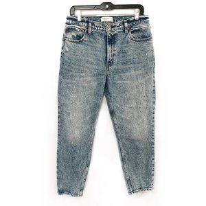 Abercrombie High Rise Mom Jeans Distressed Acid